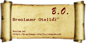 Breslauer Otelló névjegykártya